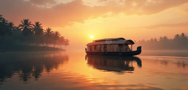 Serene backwaters at sunrise